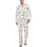 Cool gold moon abstract pattern Men's Long Pajama Set