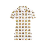 Hamburger Pattern Print Design 02 Women's All Over Print Polo Shirt