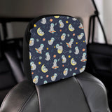 Cute sloth astronaut star planet rocket pattern Car Headrest Cover