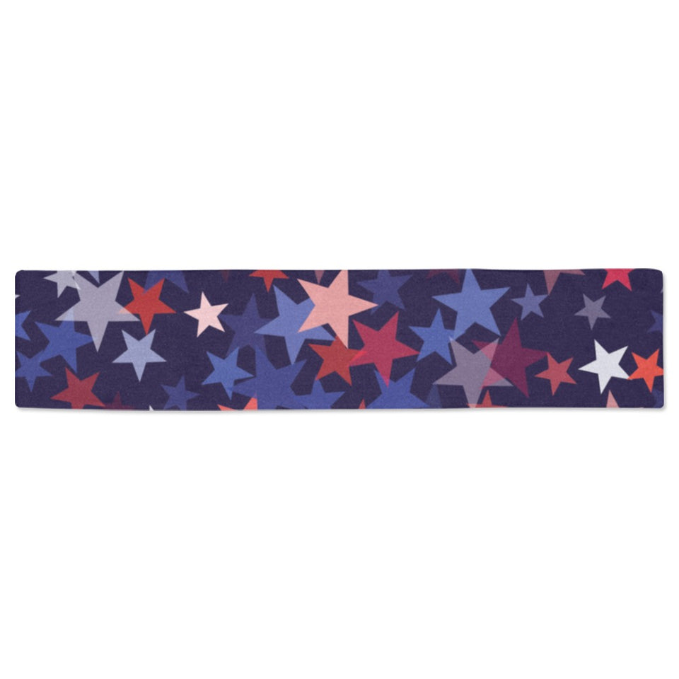 Red blue star pattern Table Runner