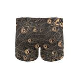 Gold peacock feather pattern Men's Swimming Trunks