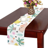 Cute elephants palm tree flower butterfly pattern Table Runner