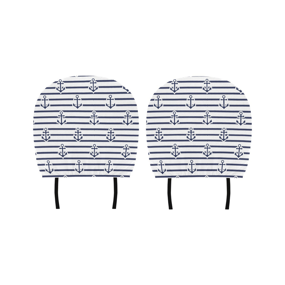 Anchor rope nautical pattern Car Headrest Cover