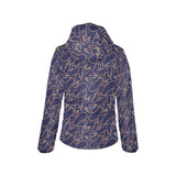 Eggplant Pattern Print Design 04 Women's Padded Hooded Jacket
