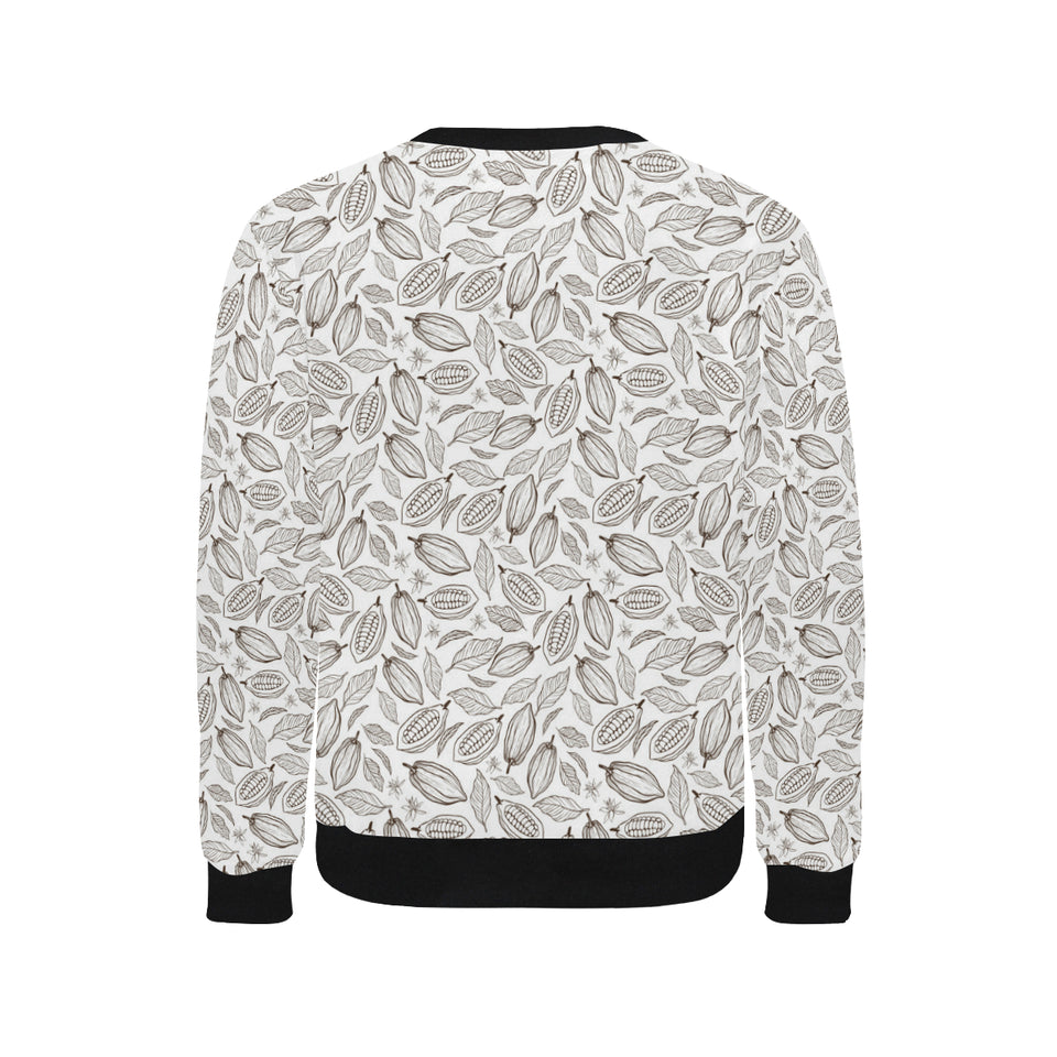 cacao beans leaves pattern Men's Crew Neck Sweatshirt