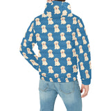 Golden Retriever Pattern Print Design 03 Men's Padded Hooded Jacket