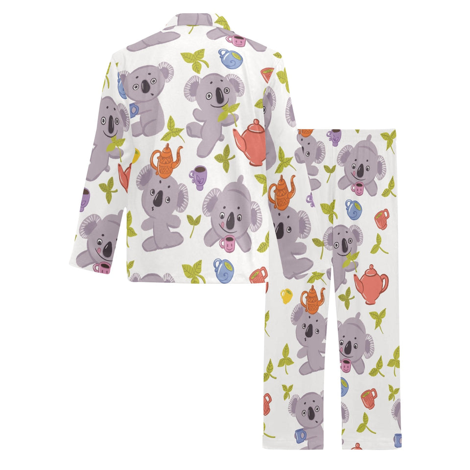 Cute koalas teapots tea Men's Long Pajama Set