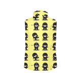 Cute ninja yellow background Men's Padded Vest
