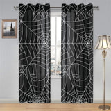 Spider web pattern Black background white cobweb Gauze Curtain