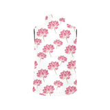 Pink lotus waterlily pattern Men's Padded Vest