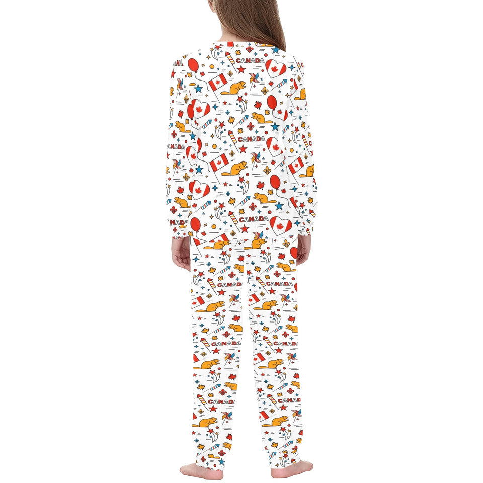 Canada Pattern Print Design 03 Kids' Boys' Girls' All Over Print Pajama Set