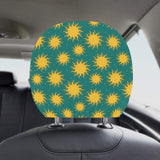 Sun green background Car Headrest Cover