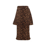 coffee bean pattern Blanket Robe with Sleeves