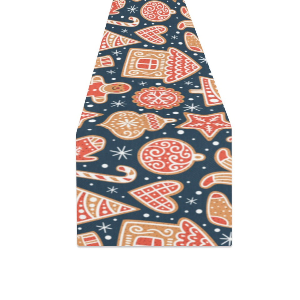 Christmas gingerbread cookie pattern Table Runner