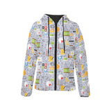 Math Pattern Print Design 04 Women's Padded Hooded Jacket