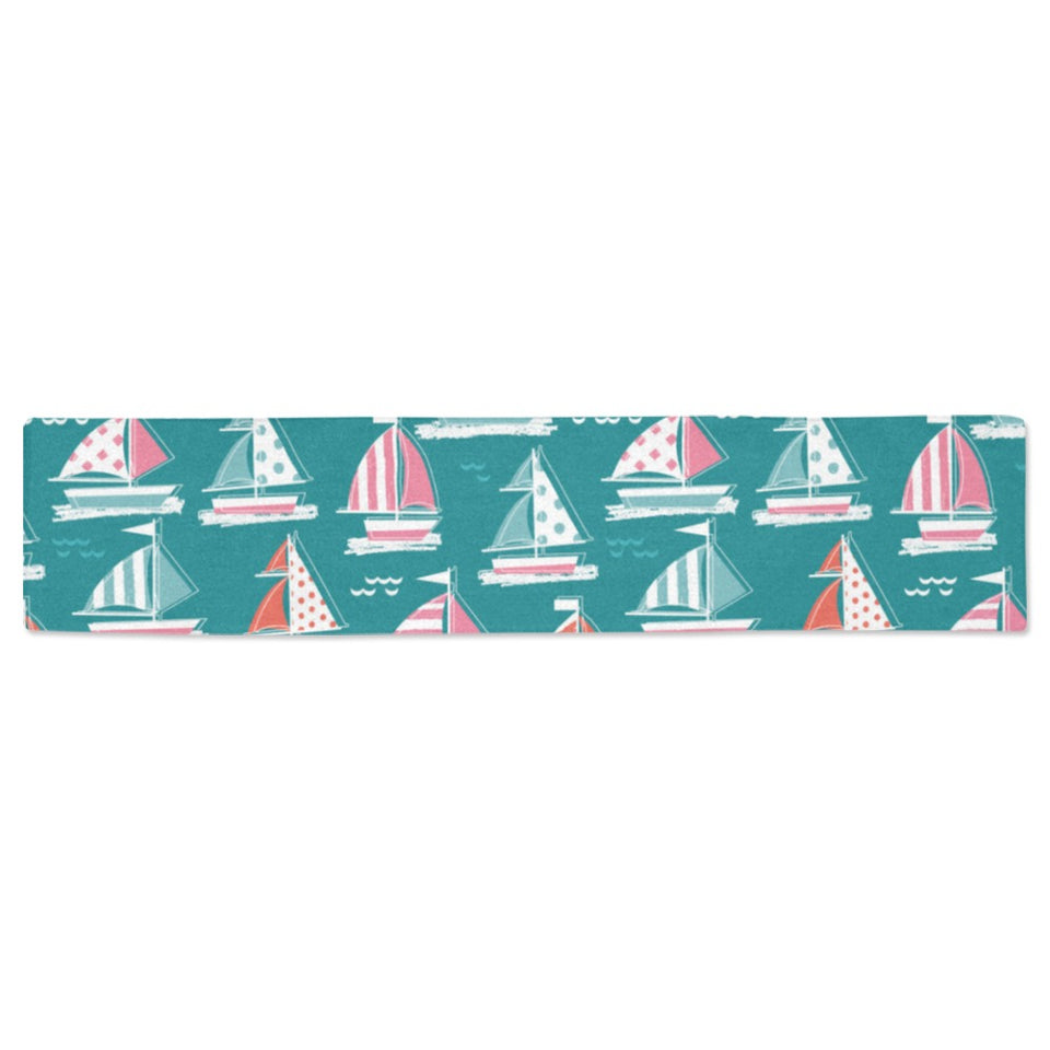 Cute sailboat pattern Table Runner