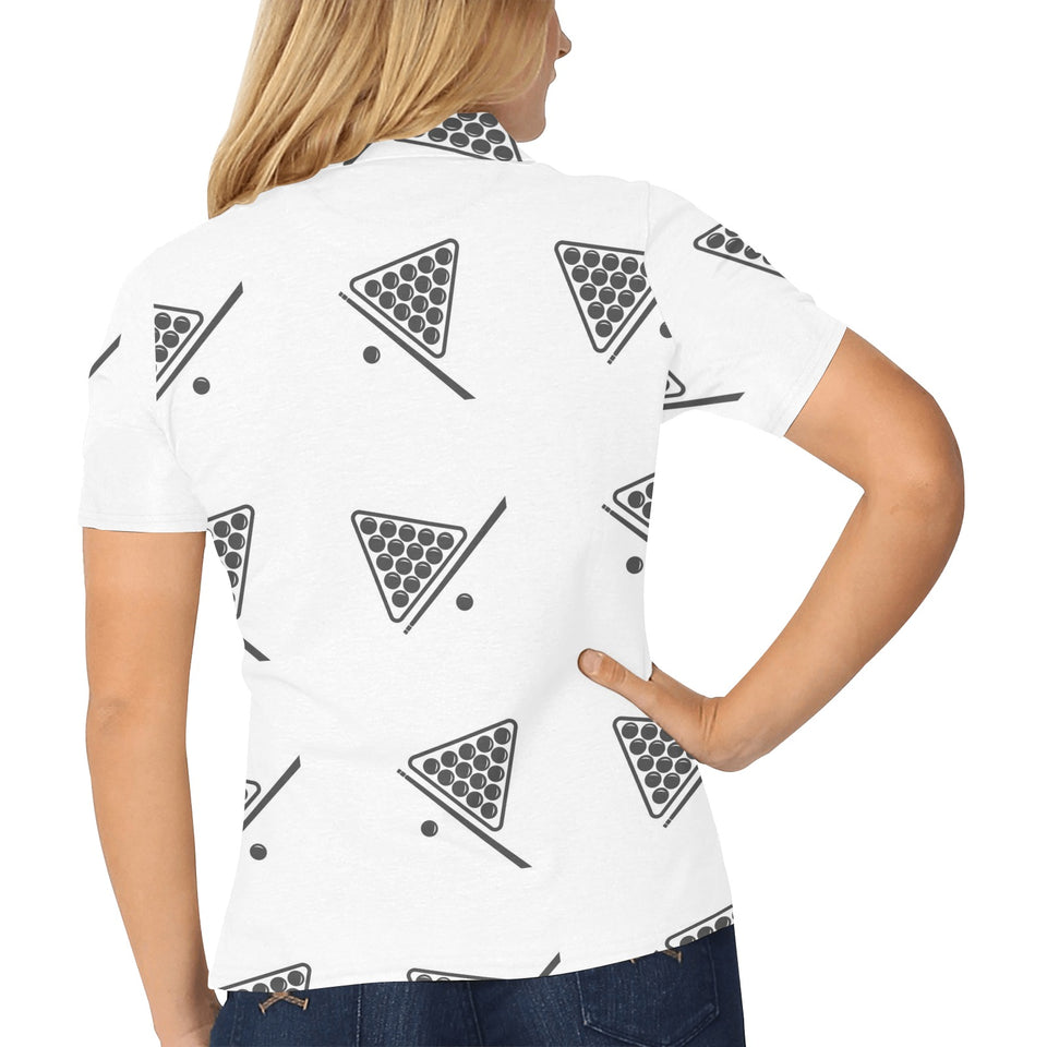 Billiard Ball Pattern Print Design 03 Women's All Over Print Polo Shirt