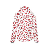 Ladybug Pattern Print Design 04 Women's Padded Hooded Jacket