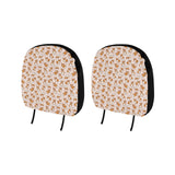 Cute Corgis Pattern pink background Car Headrest Cover