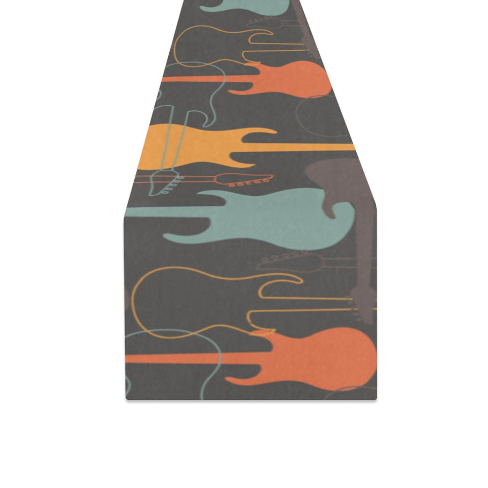 electric guitars pattern Table Runner