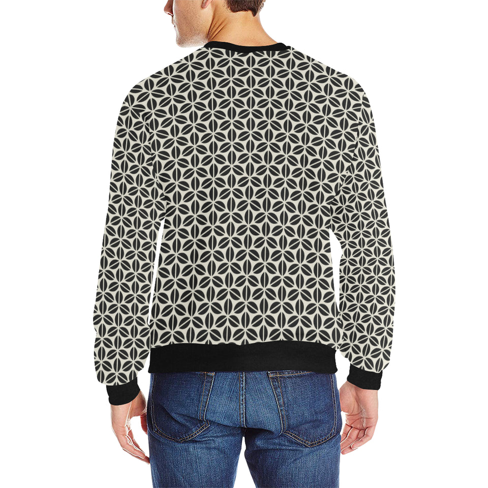 Coffee bean abstract modern pattern Men's Crew Neck Sweatshirt