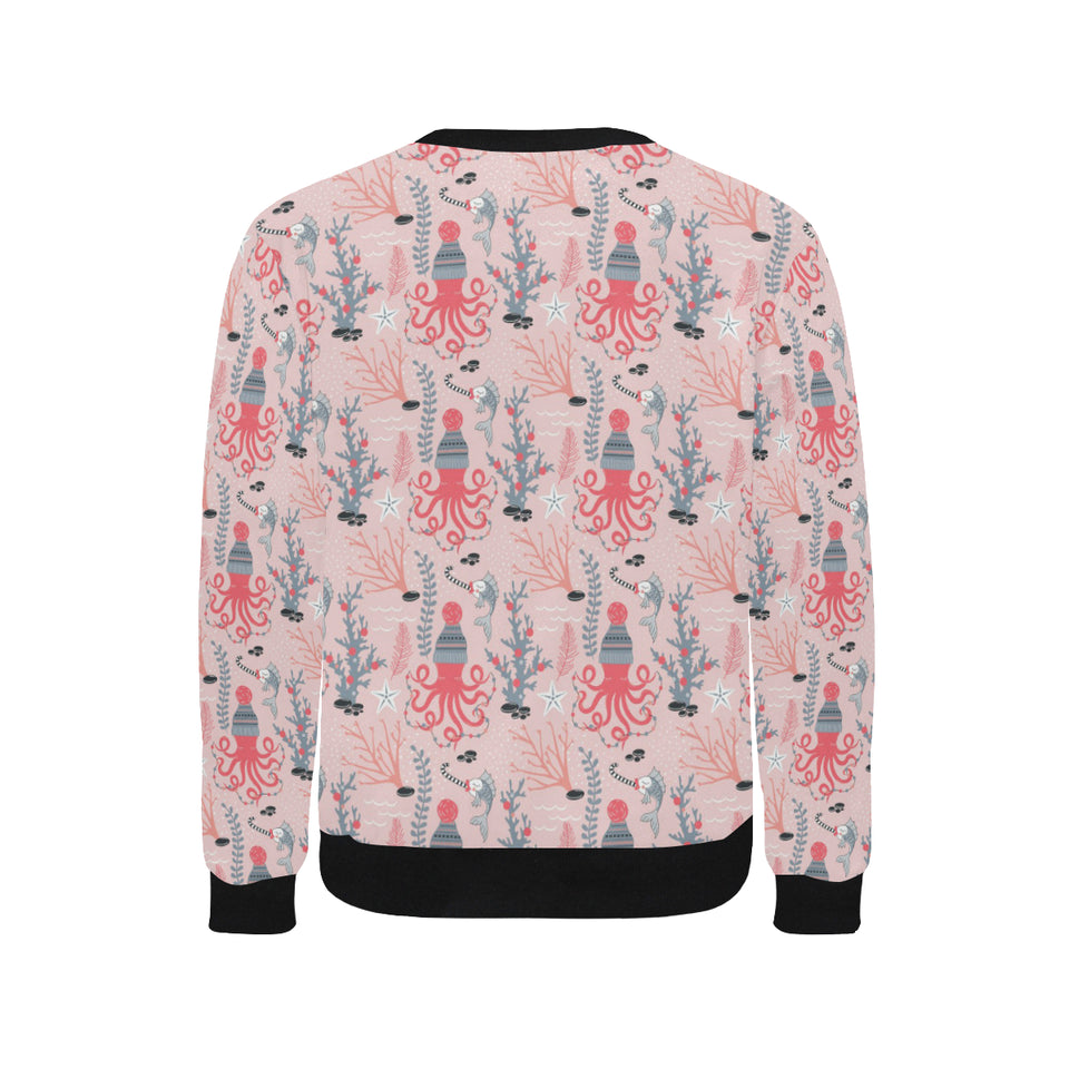 Octopus winter hat garland Fish candy Seaweed Cora Men's Crew Neck Sweatshirt