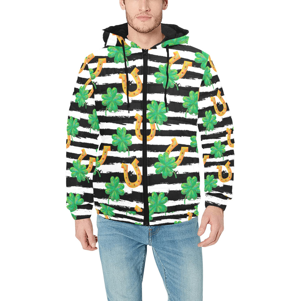 Horseshoes Pattern Print Design 01 Men's Padded Hooded Jacket