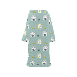 Cute hamster cheese pattern Blanket Robe with Sleeves