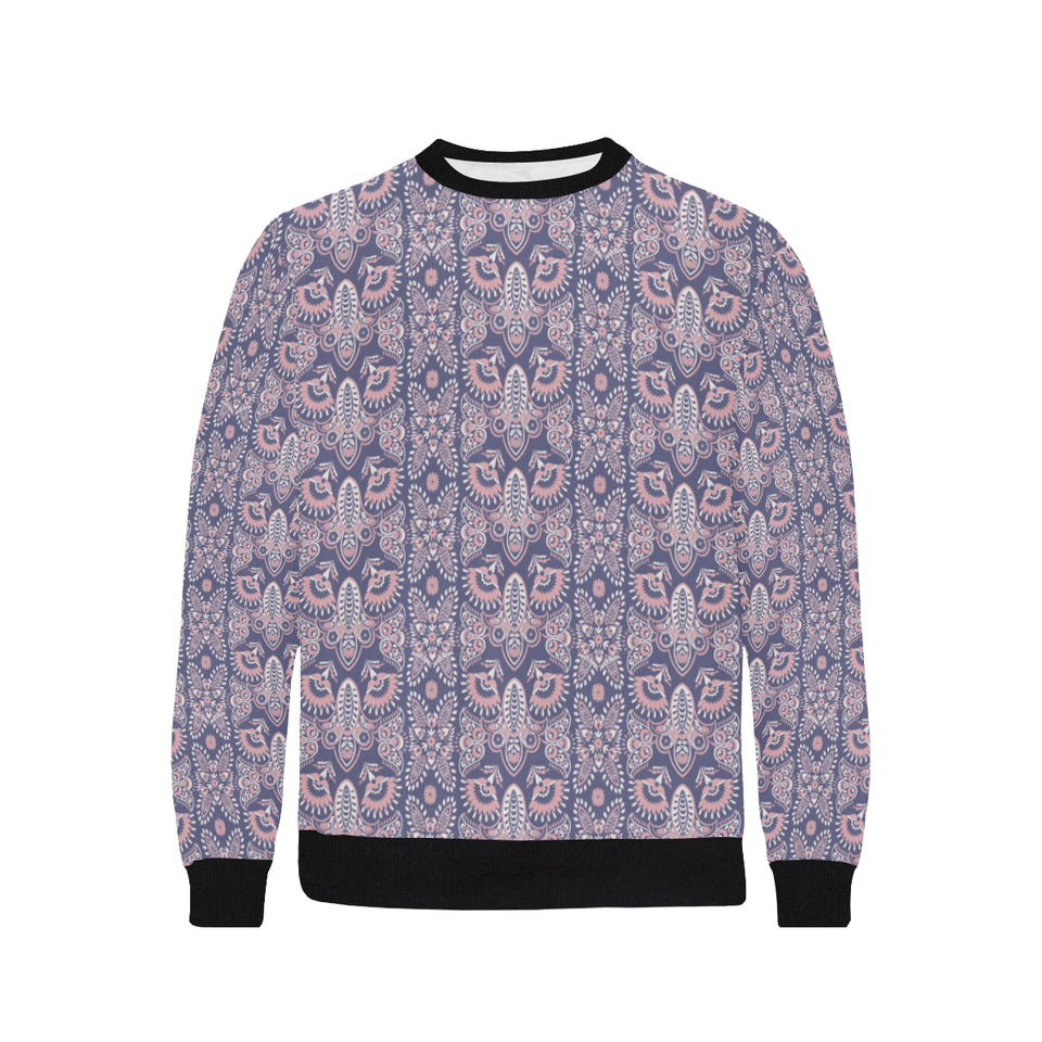 Indian Batik Style pattern Men's Crew Neck Sweatshirt