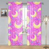 Moon pink rose background Gauze Curtain
