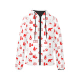 Canada Pattern Print Design 04 Women's Padded Hooded Jacket