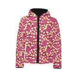 Popcorn Pattern Print Design 02 Kids' Boys' Girls' Padded Hooded Jacket
