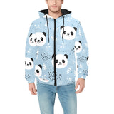 Cute panda pattern Men's Padded Hooded Jacket