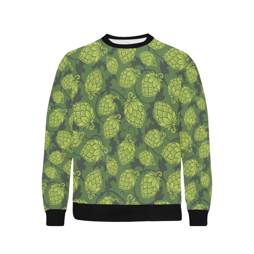 Hop pattern Hop cone background Men's Crew Neck Sweatshirt