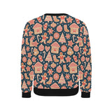 Christmas gingerbread cookie pattern Men's Crew Neck Sweatshirt