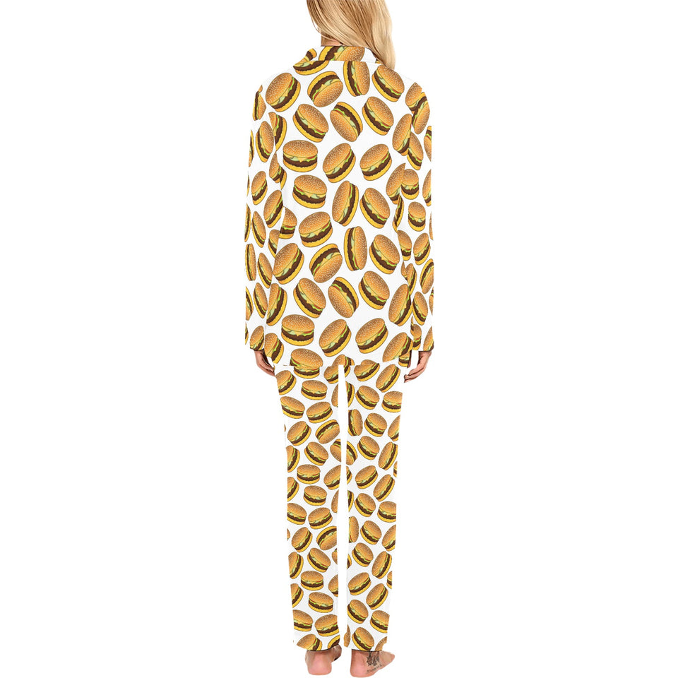 Hamburger Pattern Print Design 03 Women's Long Pajama Set