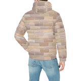 Brick Printed Pattern Print Design 01 Men's Padded Hooded Jacket