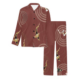 Koi Fish Carp Fish red background Men's Long Pajama Set