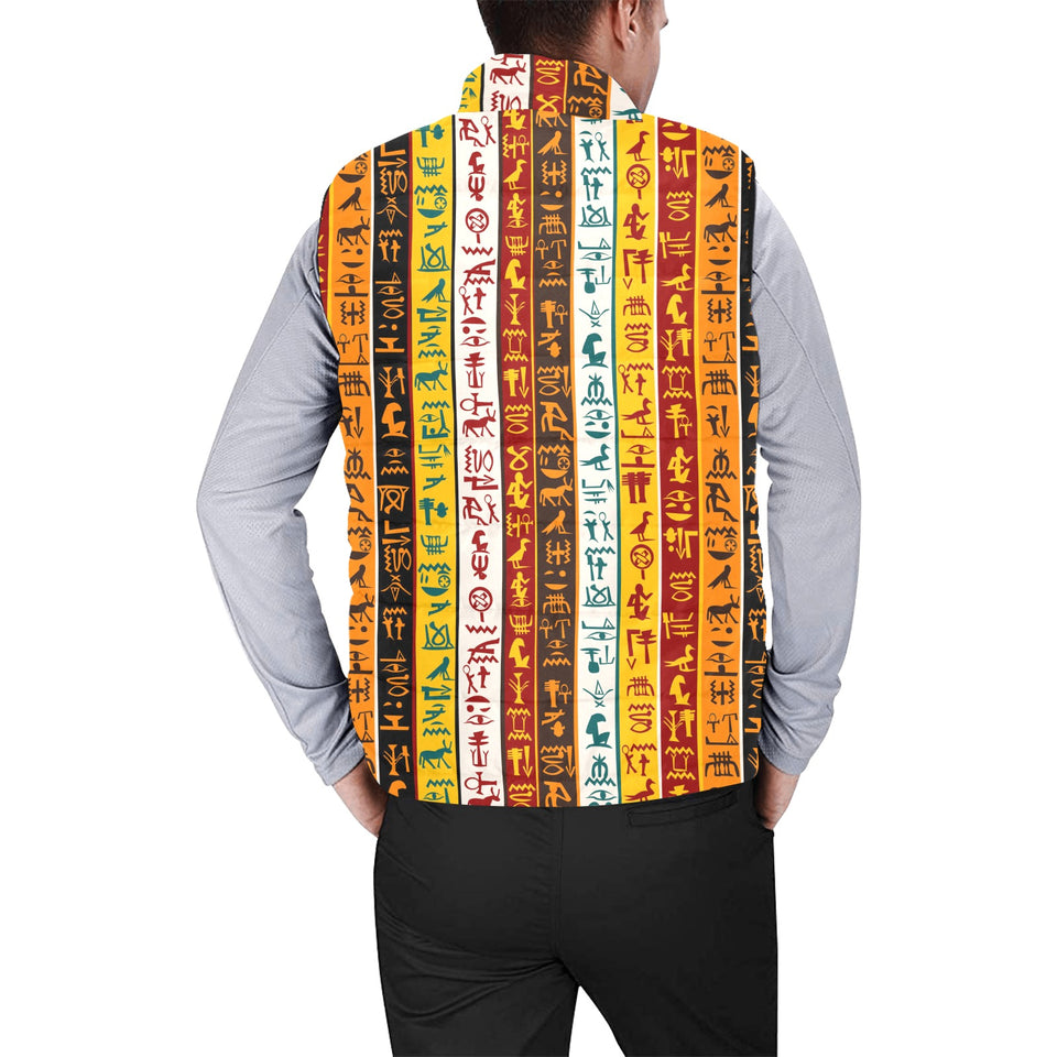 Egypt Hieroglyphics Pattern Print Design 01 Men's Padded Vest