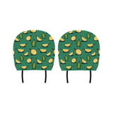 Durian pattern green background Car Headrest Cover