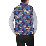 Blue japanese pattern cloud wave flower Men's Padded Vest