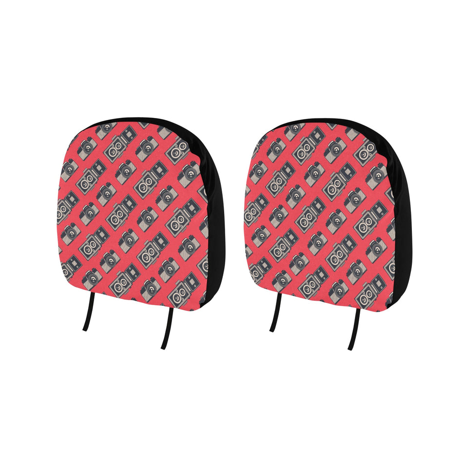 Camera Pattern Print Design 05 Car Headrest Cover