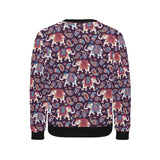 Elephant indian style ornament pattern Men's Crew Neck Sweatshirt