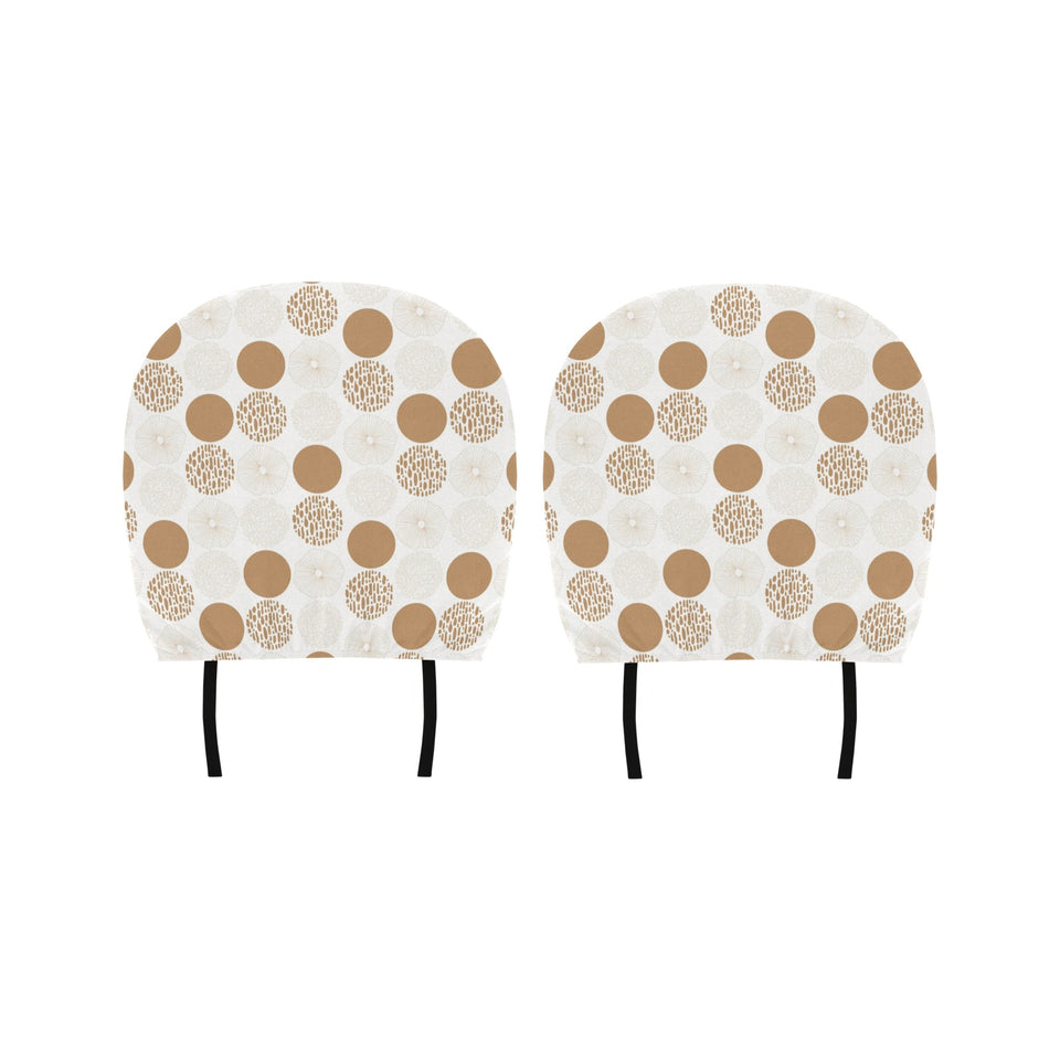 Gold Texture mushroom pattern Car Headrest Cover