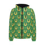 Horseshoes Pattern Print Design 05 Men's Padded Hooded Jacket
