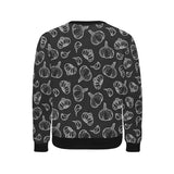 Garlic pattern black background Men's Crew Neck Sweatshirt
