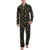 Dog Paws Pattern Print Design 05 Men's Long Pajama Set