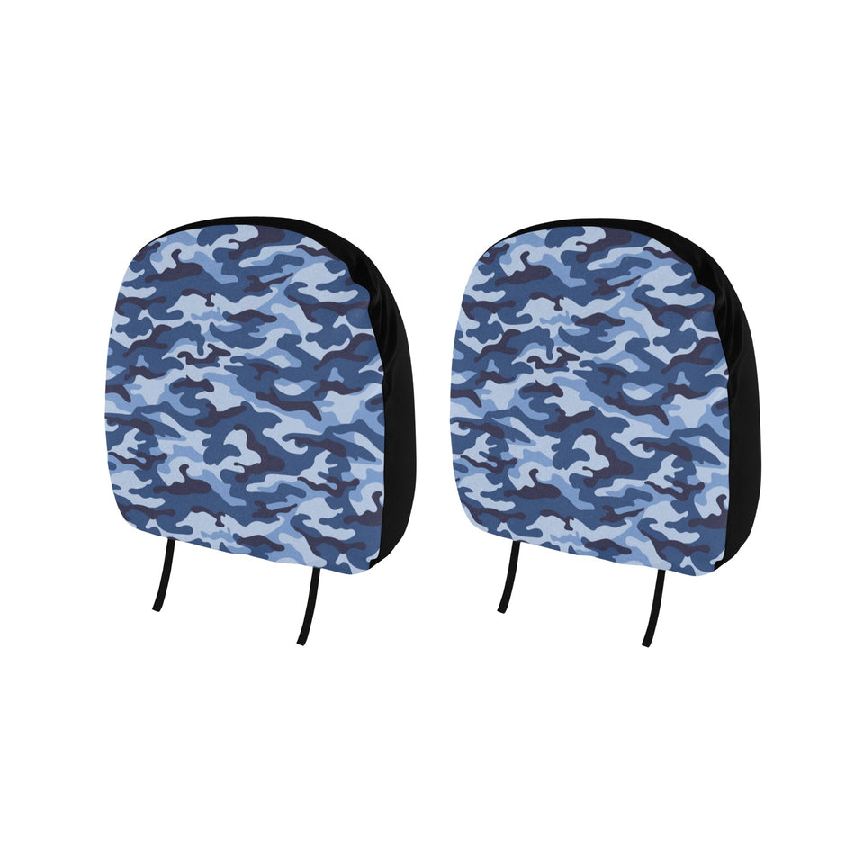 Blue camouflage pattern Car Headrest Cover