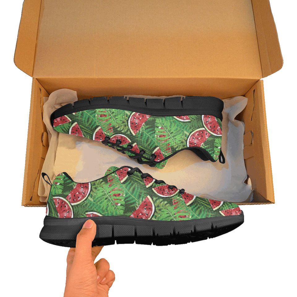 Watermelons tropical palm leaves pattern backgroun Women's Sneaker Shoes