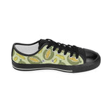 Durian leaves pattern background Kids' Boys' Girls' Low Top Canvas Shoes Black